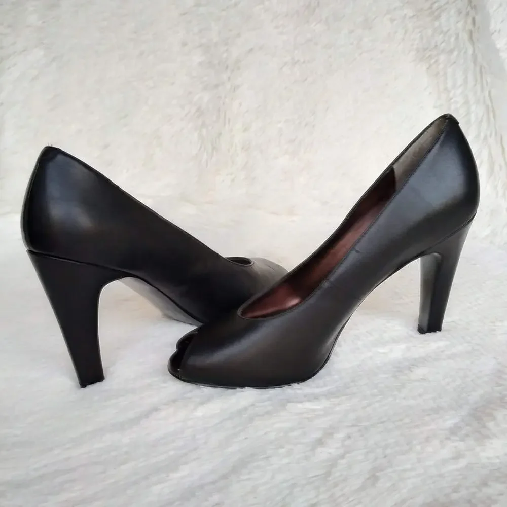 INC International Concepts Black Leather Pumps